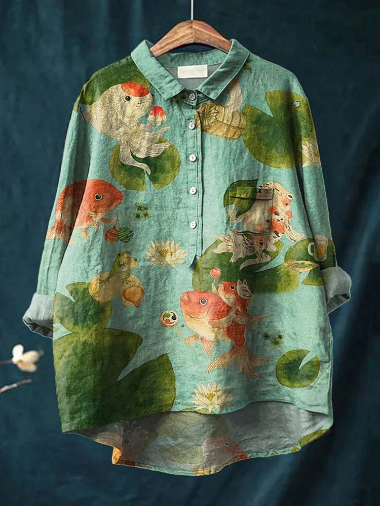 夏樹|フィッシュアートシャツ