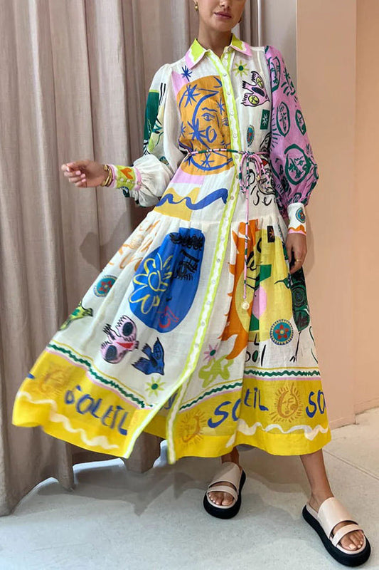 大胆アート柄バルーンドレス
