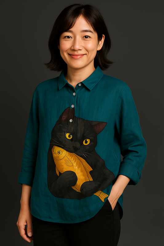 餅｜猫のアートシャツ