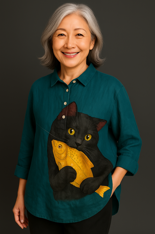 餅｜猫のアートシャツ