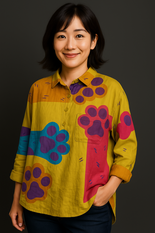 シロ｜キャットアートシャツ